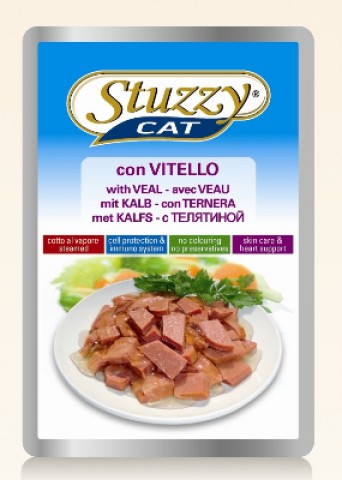 Vlažna hrana za mačke Stuzzy Cat preliv teletina 85gr